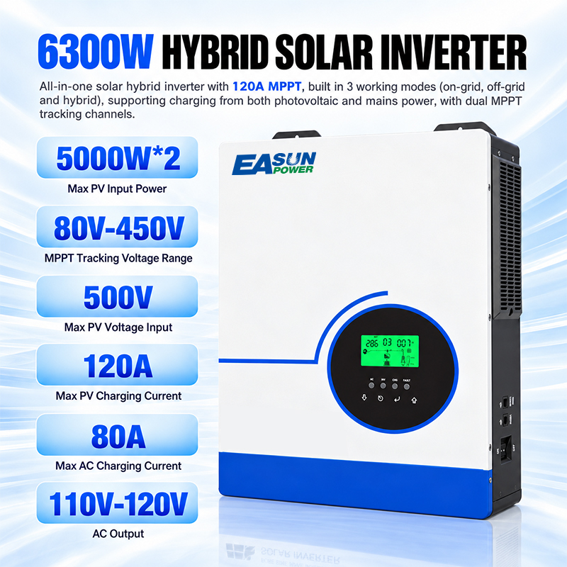 EASUN POWER 6300W Hibrit Güneş - Grid Tie Inverter Limiter 2000W incelemesi ve fiyatı
