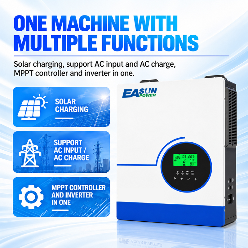 EASUN POWER 6.3KW Hibrit Güneş - Grid Tie Inverter Limiter 2000W incelemesi ve fiyatı