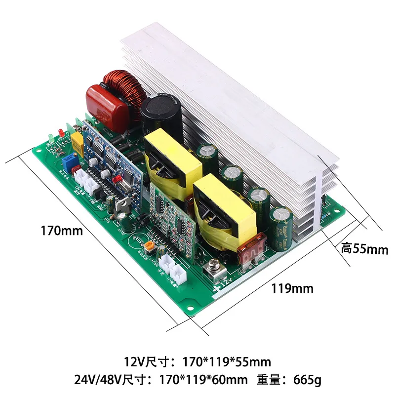 DC 12V 24V 48V'dan AC 220V'a d - Pure Sine Wave Inverter Board 24V 48V incelemesi ve fiyatı
